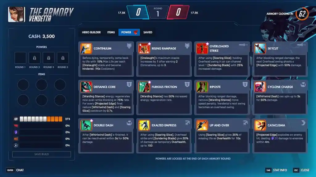 Página Vendetta Armory em Overwatch