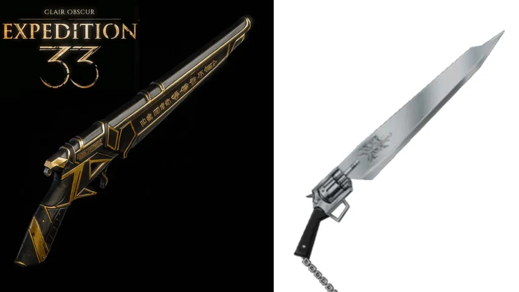 Arma Gustave da Expedição 33 e Gunblade de Squall de Final Fantasy 8