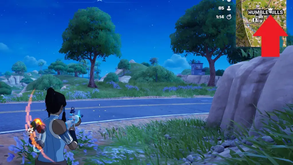 Ícone de chefe marcado no mapa em Fortnite