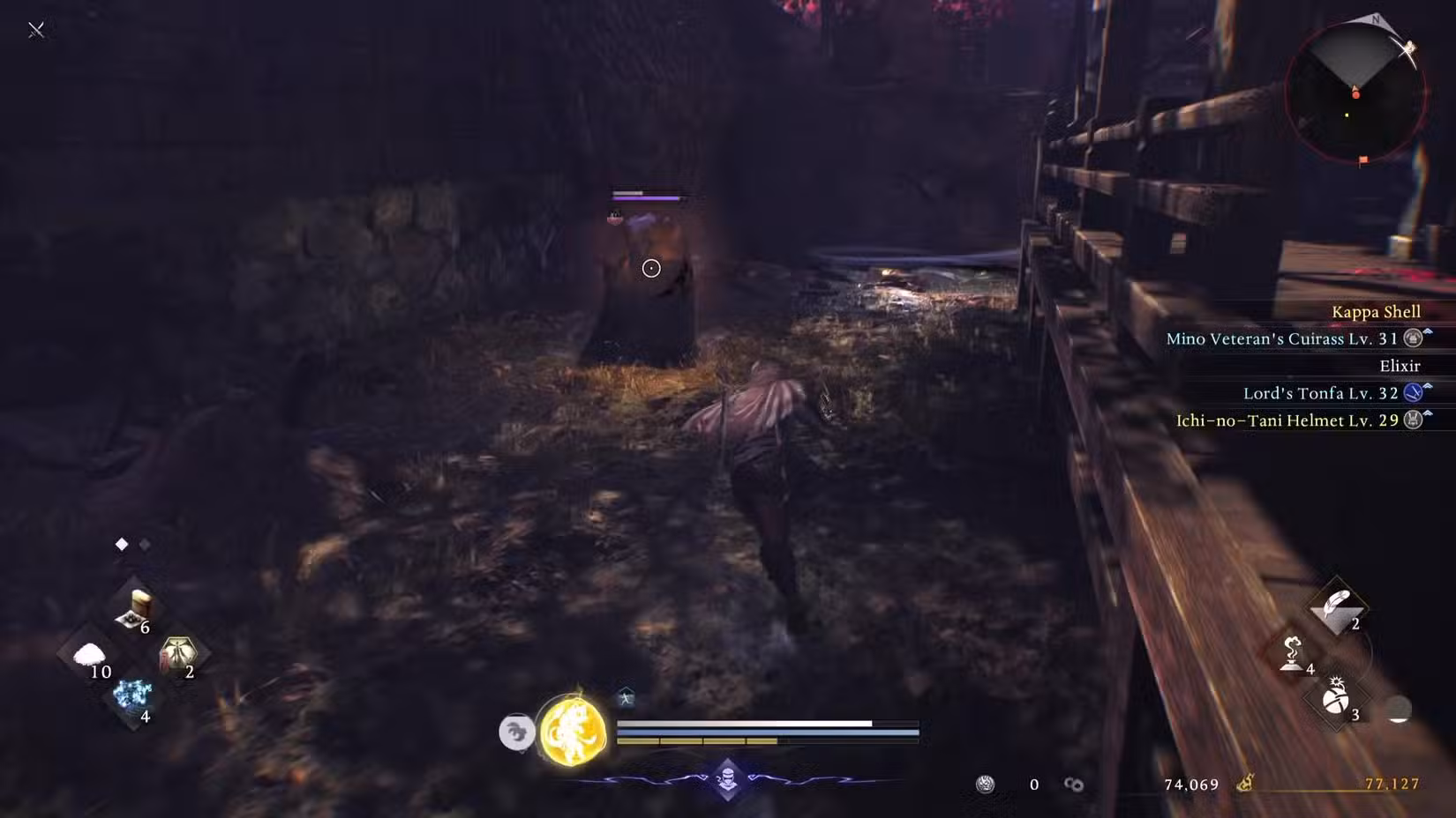 O jogador em Nioh 3 atacando um inimigo.