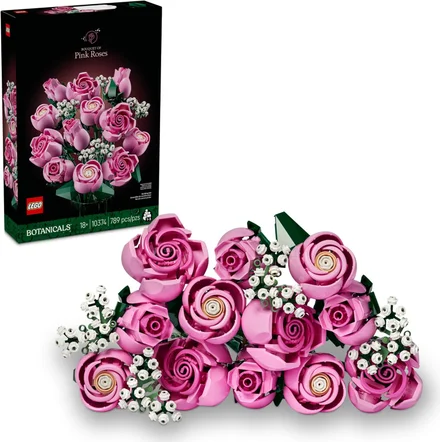 Buquê de rosas cor de rosa LEGO Botanicals