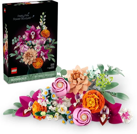LEGO Botanicals lindo buquê de flores rosa