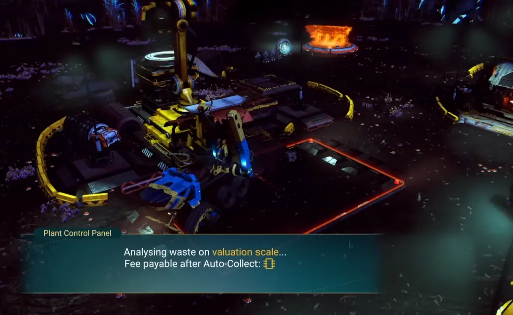 Processando os resíduos em No Man's Sky