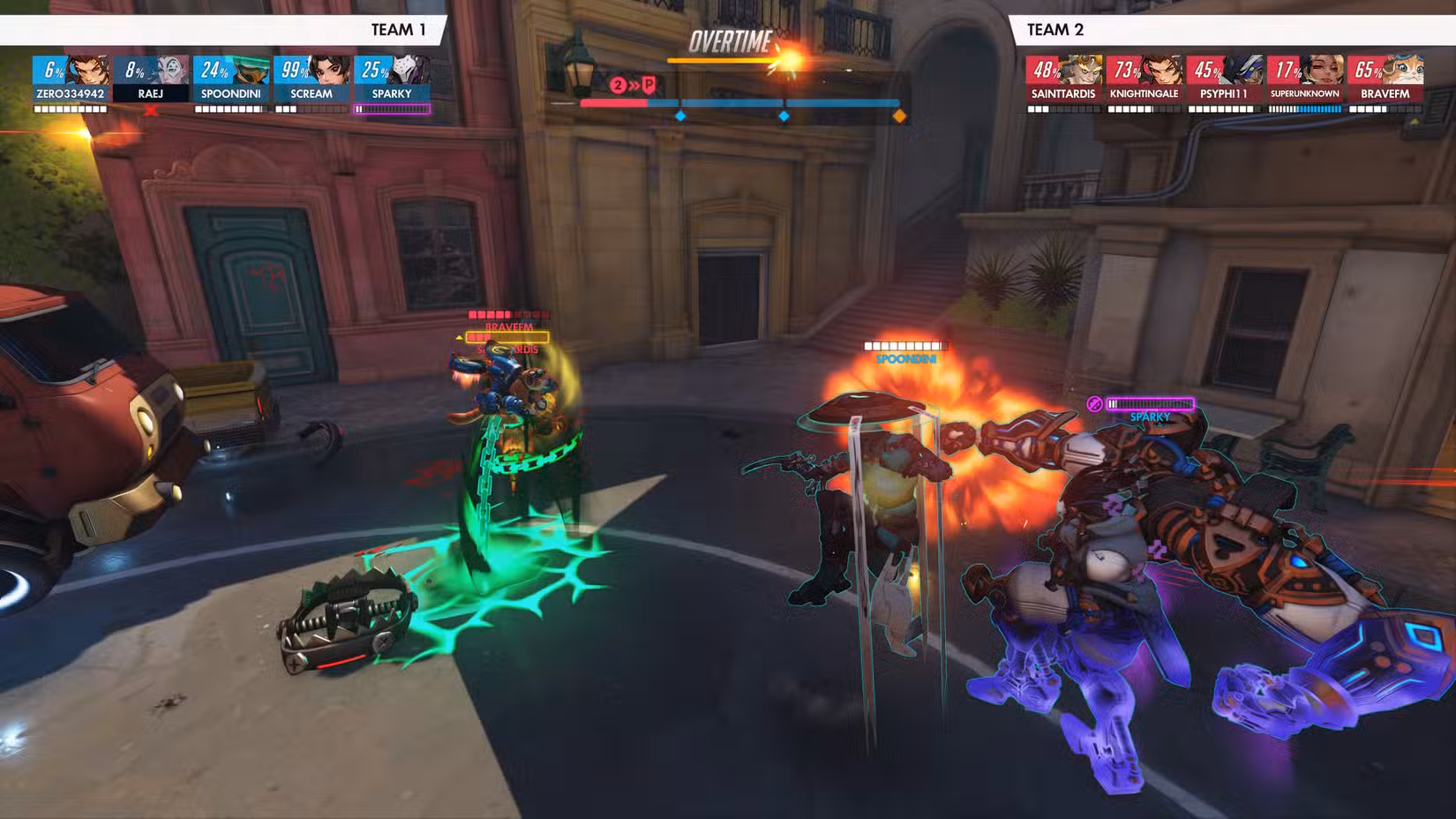Mizuki acorrentando Jetpack Cat em Overwatch