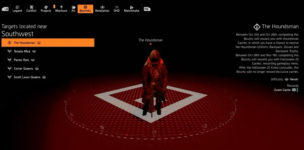 Recompensa do Bloody Houndsman na Divisão 2