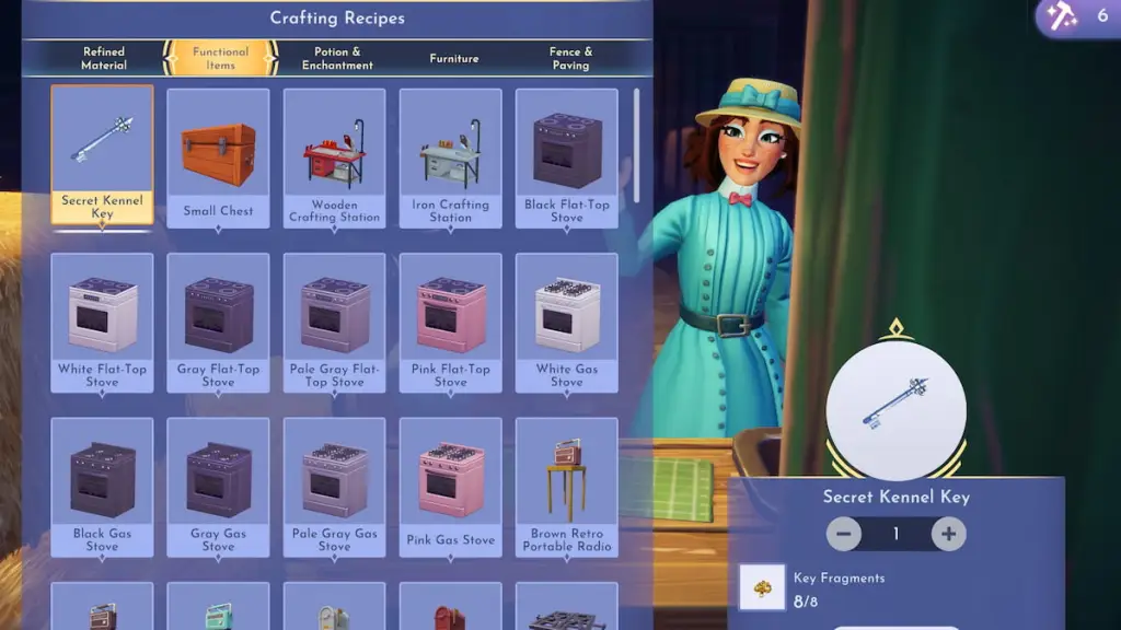 Criando chave secreta do canil no Disney Dreamlight Valley