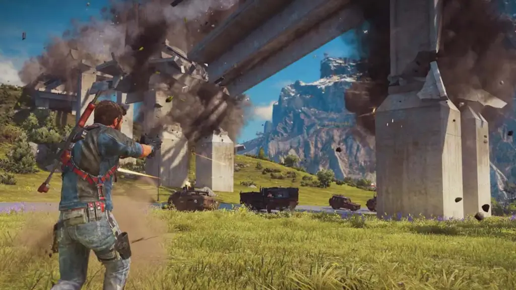 Destruindo casualmente uma ponte em Just Cause 3