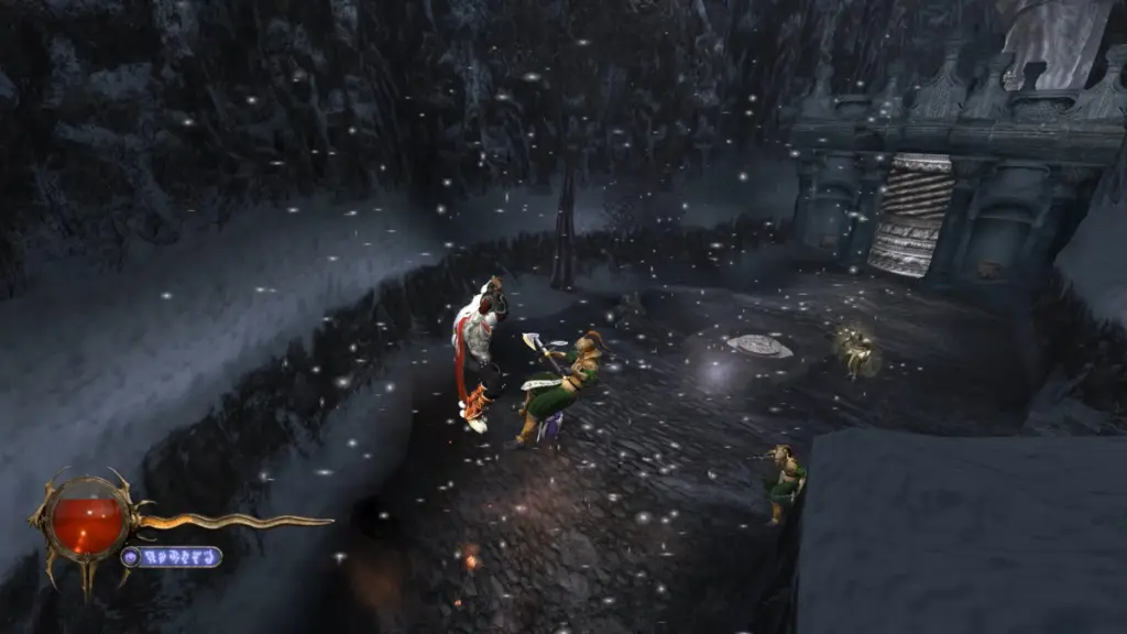 Kain lutando contra inimigos com uma câmera flutuante em Legacy of Kain: Defiance Remastered.