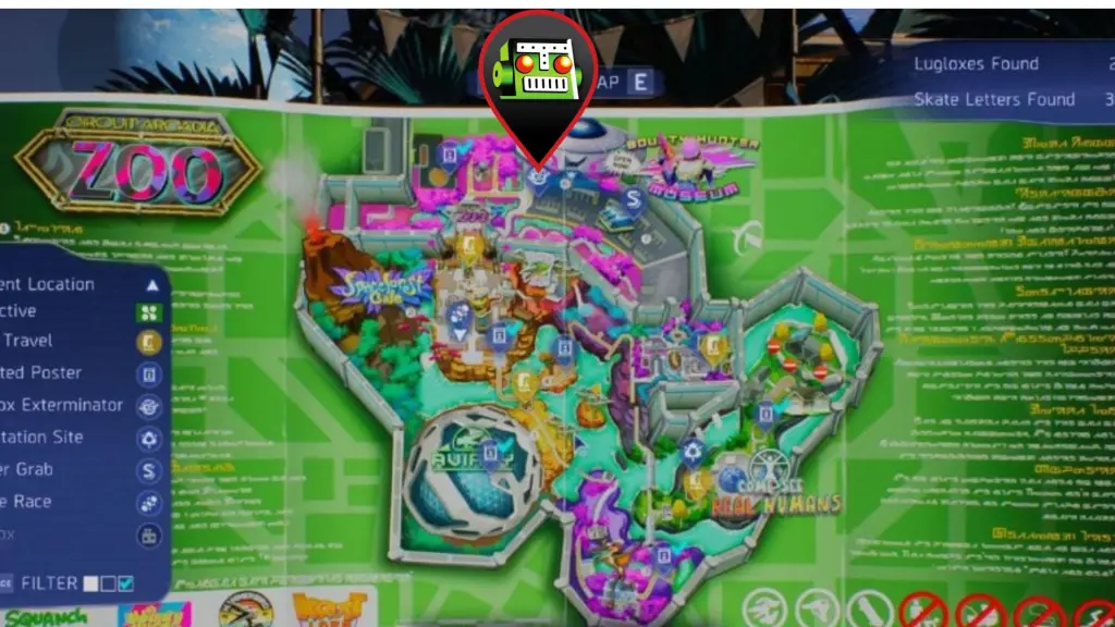 Localização do fornecedor do Circuit Arcadia Zoo em High on Life 2