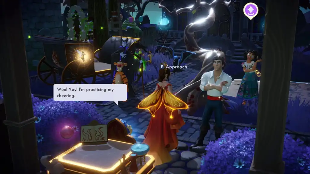 A opção de abordagem Raven disponível no Disney Dreamlight Valley