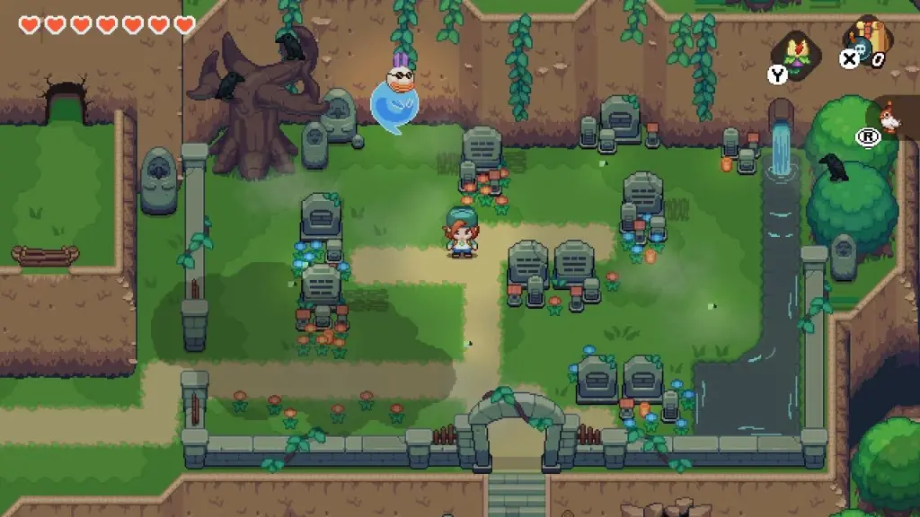 Uma captura de tela dos locais das lápides no cemitério de Windy Hills após a conclusão do quebra-cabeça.
