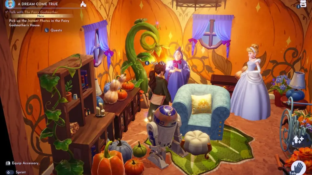 Fotos instantâneas no terreno do Disney Dreamlight Valley