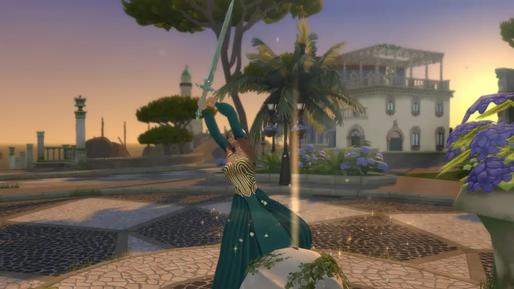 Tirando a espada da pedra no The Sims 4
