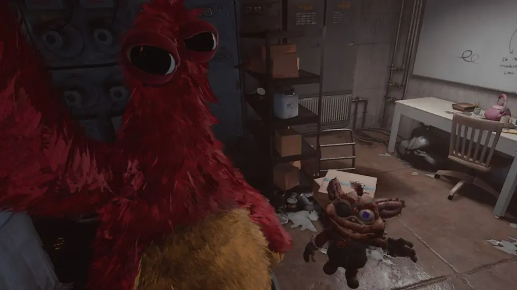 Protag sendo detido por Chum Chompkins com Giblet ao lado dele