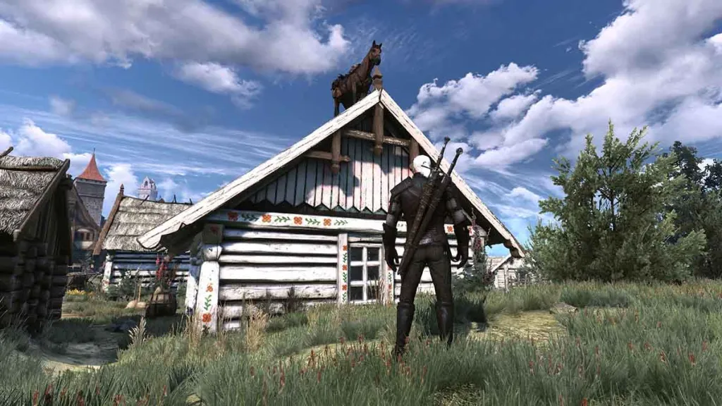 Barata inexplicável no topo de um telhado em Witcher 3