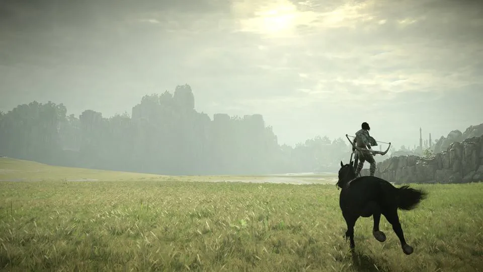 Montando Argo em Shadow of the Colossus