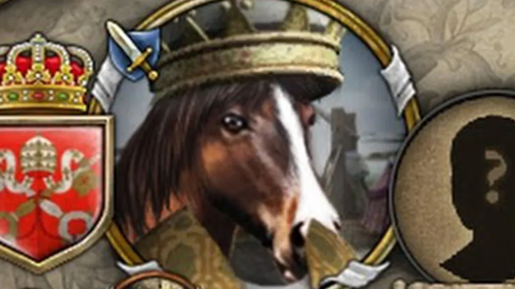 Glitterhoof usando uma coroa porque agora é rei.