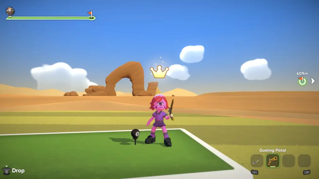 Obtendo a pistola de tiro único no Super Battle Golf
