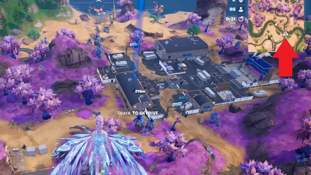 ícone do mapa do quadro de empregos marcado em fortnite