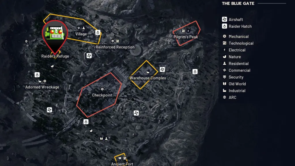 Localização do piano em Buried City