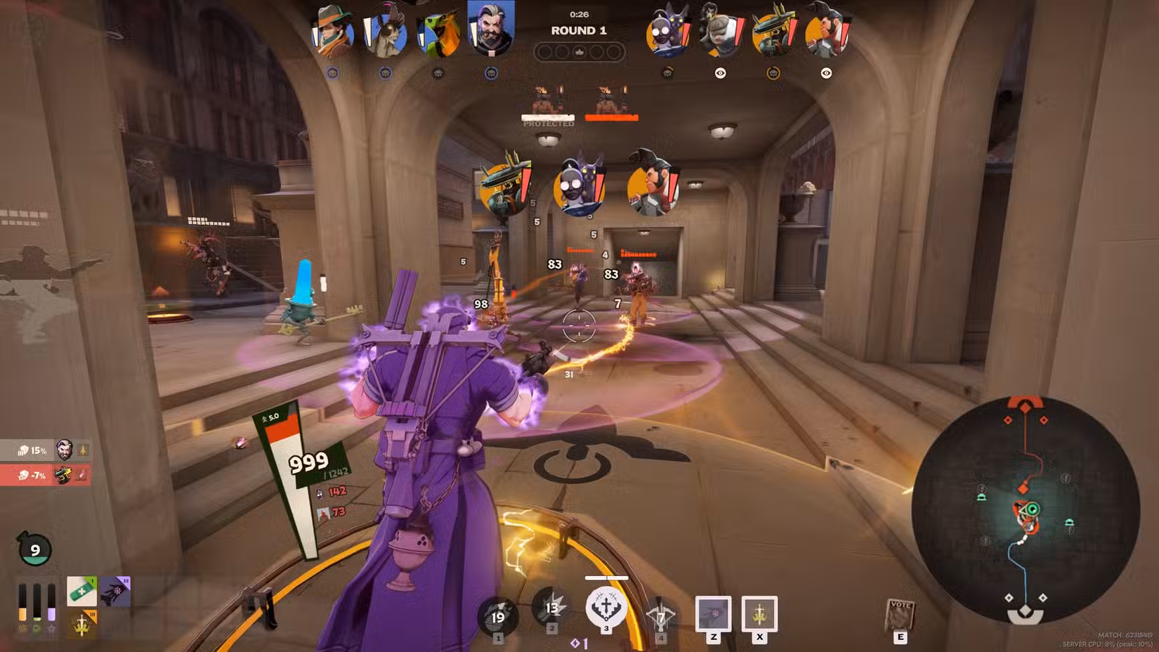 Venator enfrentando uma multidão de inimigos em Deadlock