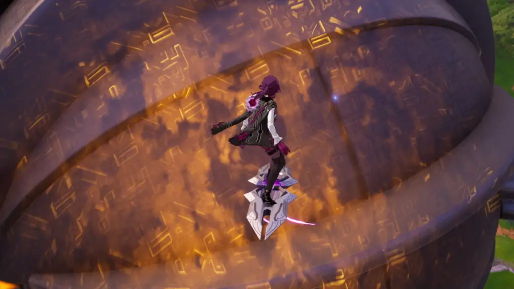 Kafka voando para nave dark voyager em fortnite