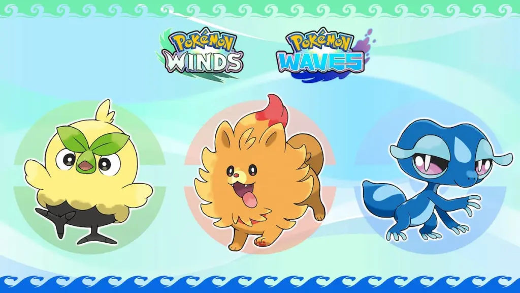Arte oficial inicial de Pokémon Winds Waves