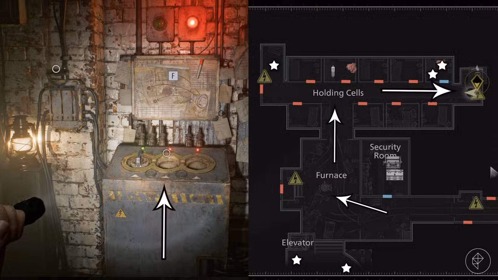 O distribuidor de energia no porão em Resident Evil Requiem.