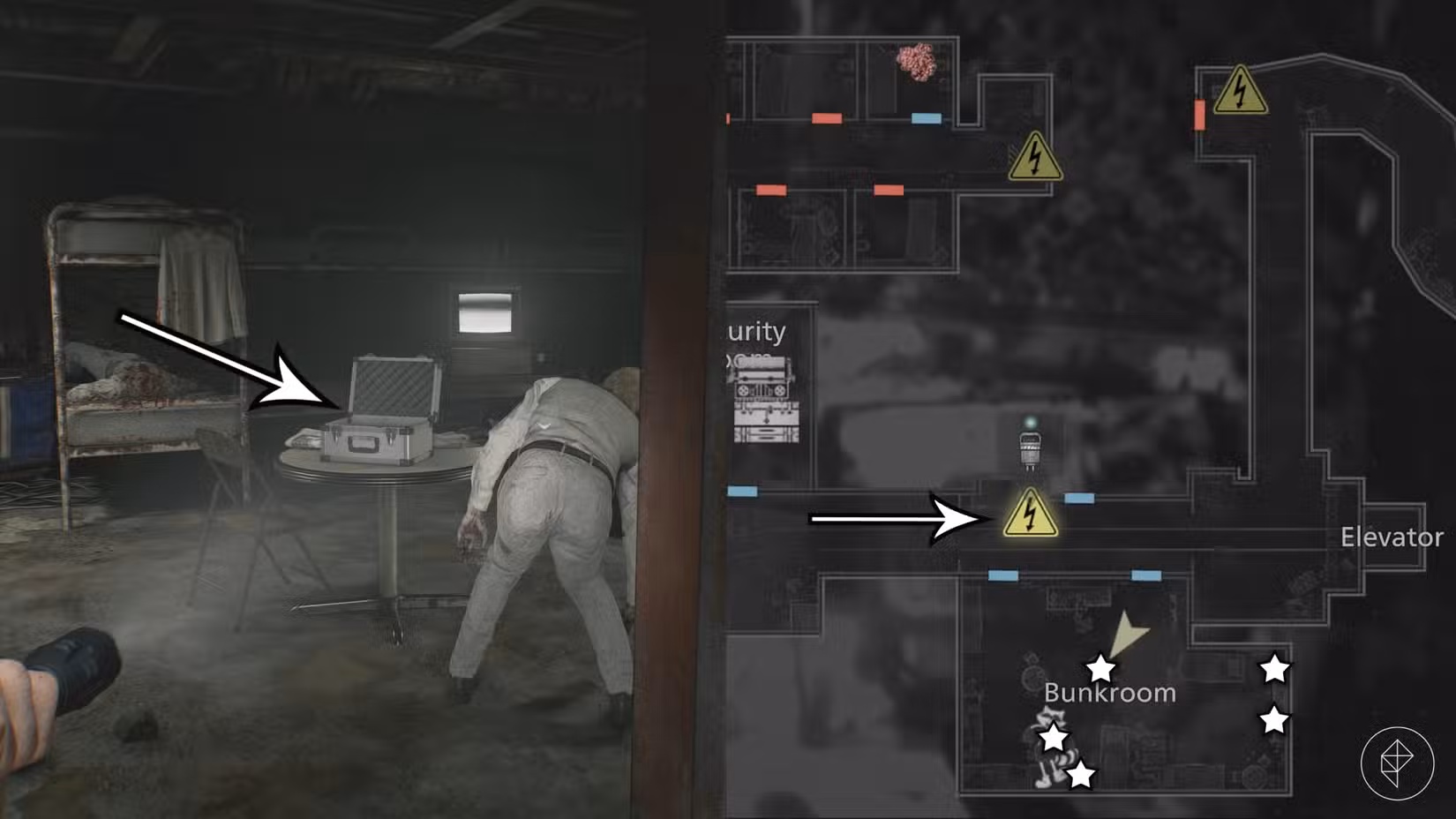 O dormitório no porão em Resident Evil Requiem.