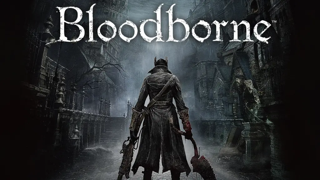 Bloodborne: O Caçador estava em um beco sombrio segurando duas armas.