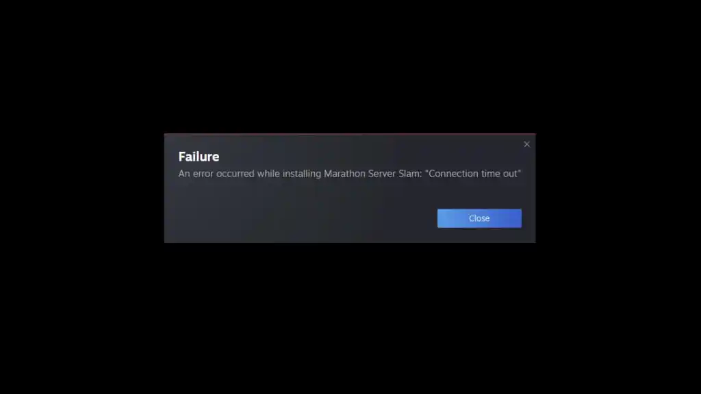 Mensagem de erro do Marathon Steam.
