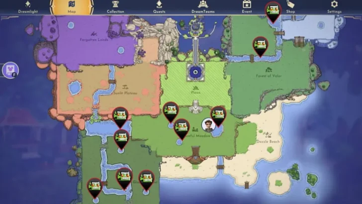Localização do mapa de tomate brilhante no Disney Dreamlight Valley