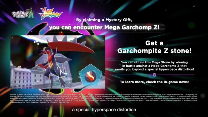 Mega Garchomp Z em Pokémon Legends ZA