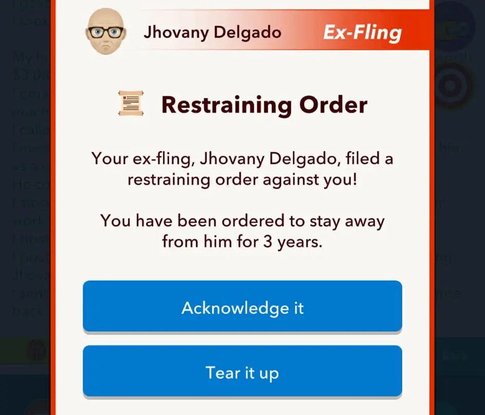 Uma ordem de restrição no bitlife