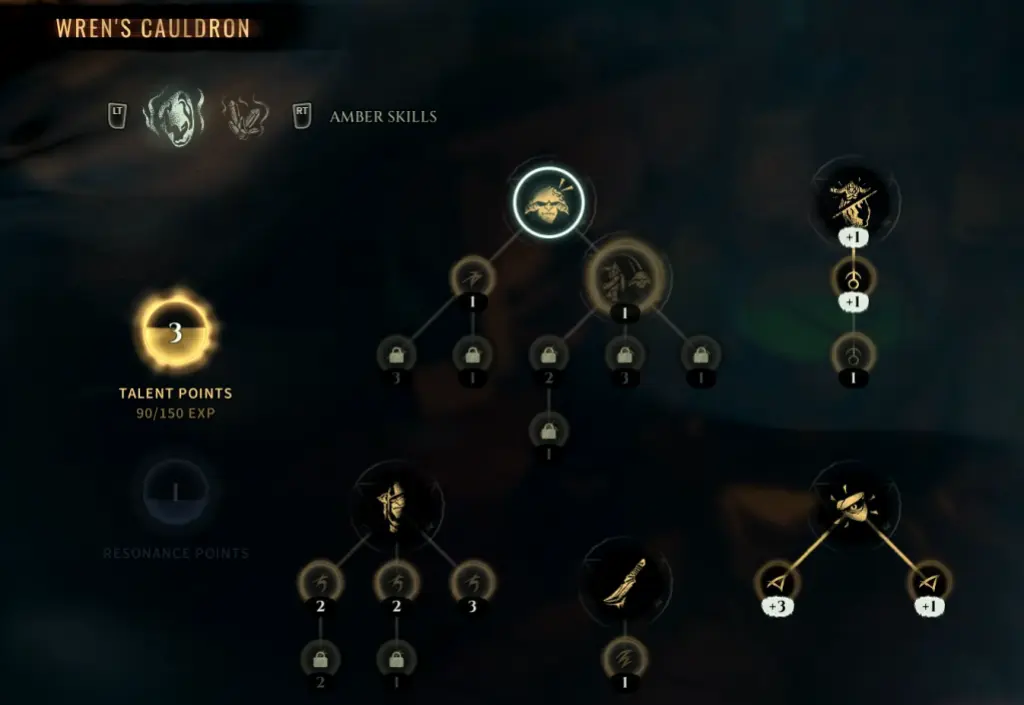 Opção de redefinição de habilidades em Styx Blades of Greed