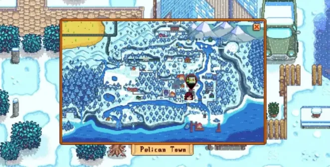 mansão do prefeito marcada no mapa em Stardew Valley