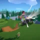 Andando no carrinho de golfe no Super Battle Golf