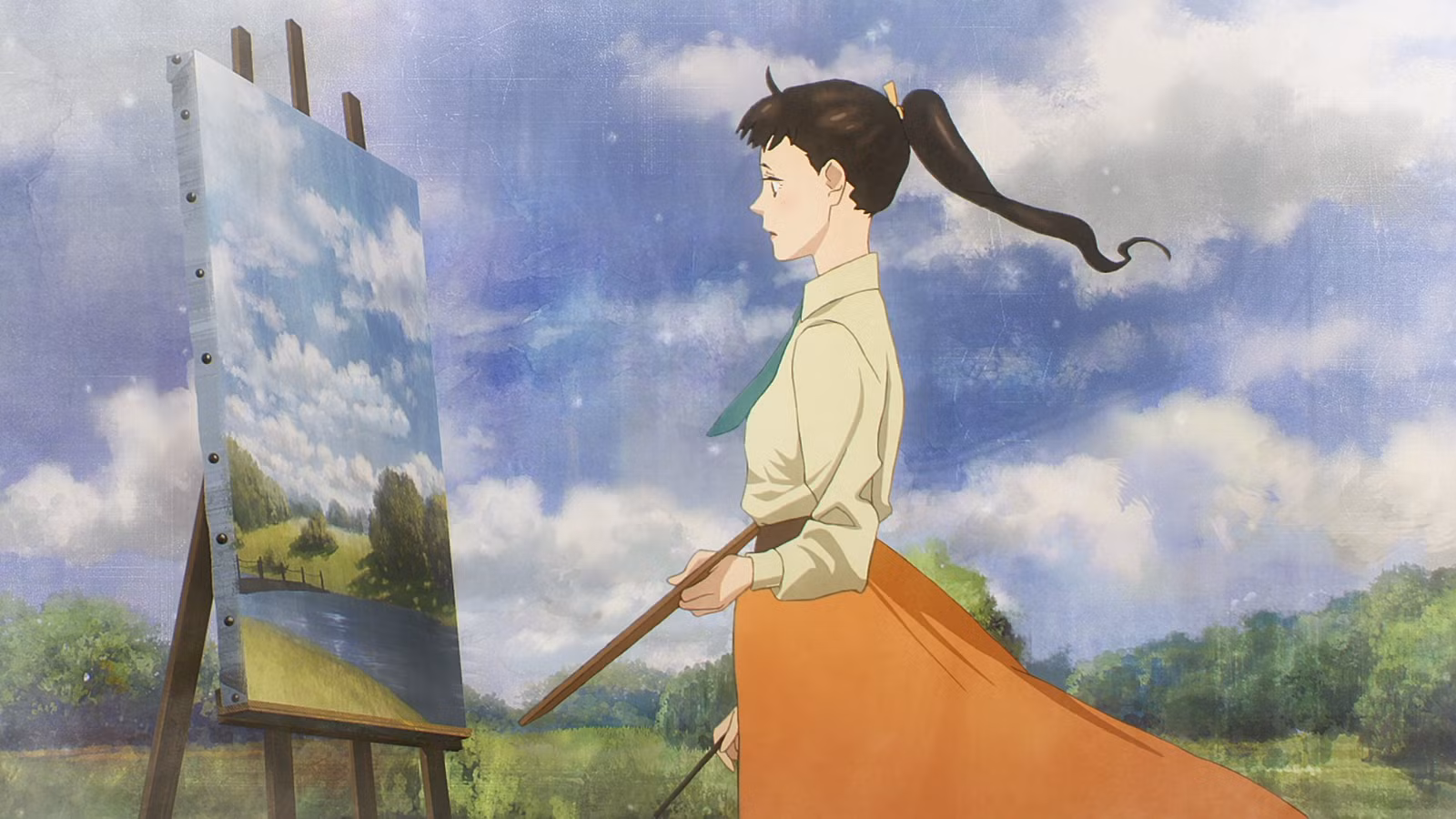 Uma garota de anime pinta 