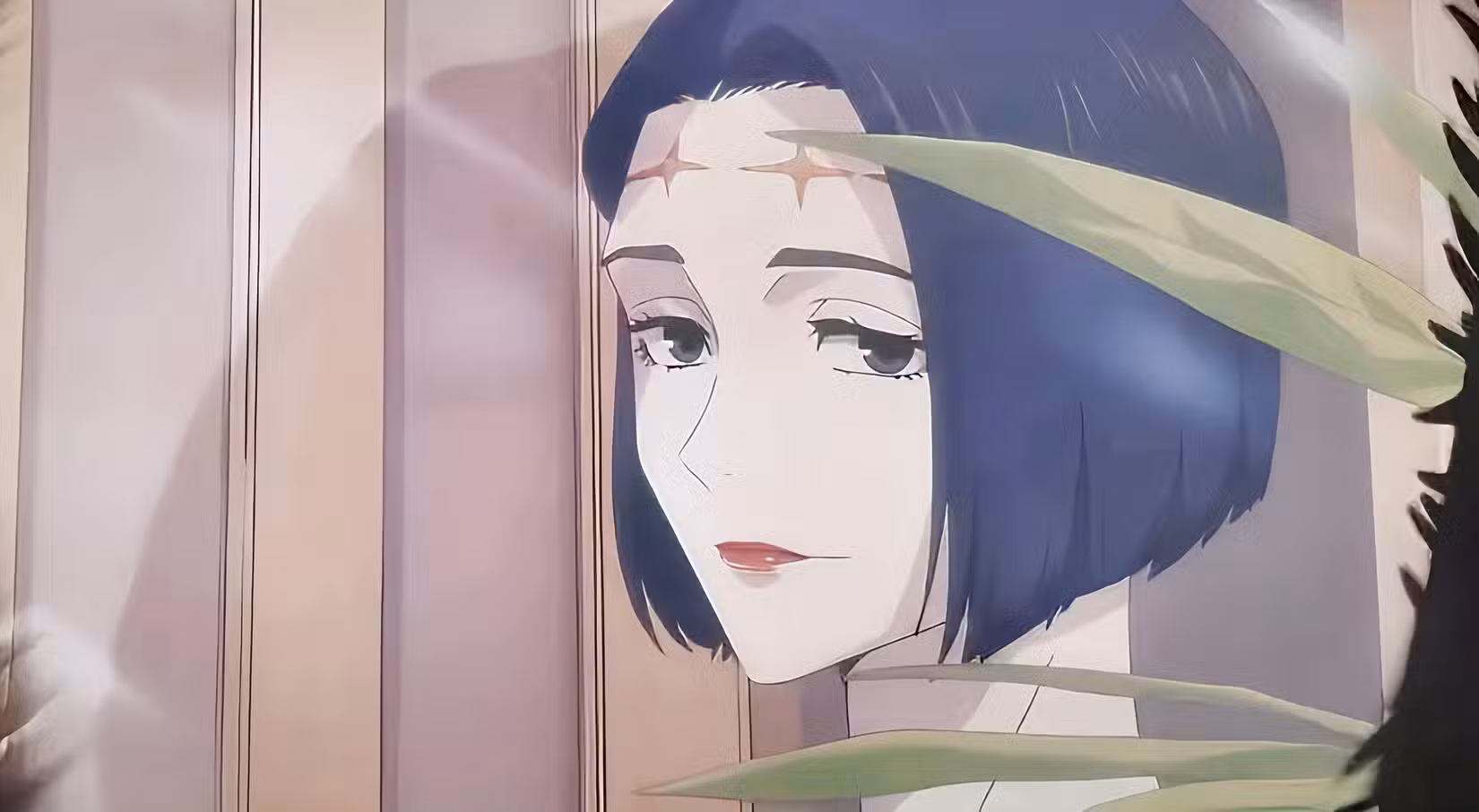 Mulher de anime com uma cicatriz na testa