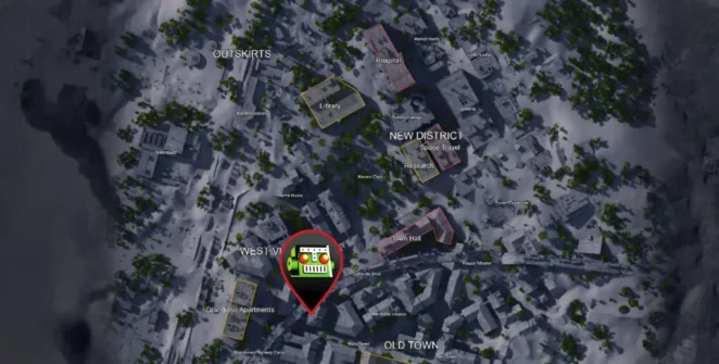 Localização do piano em Buried City em ARC Raiders