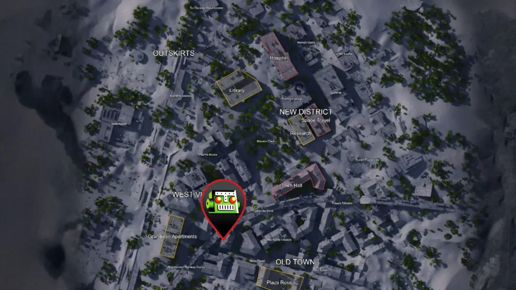 Localização do piano em Buried City em ARC Raiders