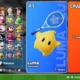 A tela de seleção de personagem mostrando o jogador em Mario Tennis Fever selecionando Luma como personagem. Todos os outros personagens jogáveis ​​estão à direita.