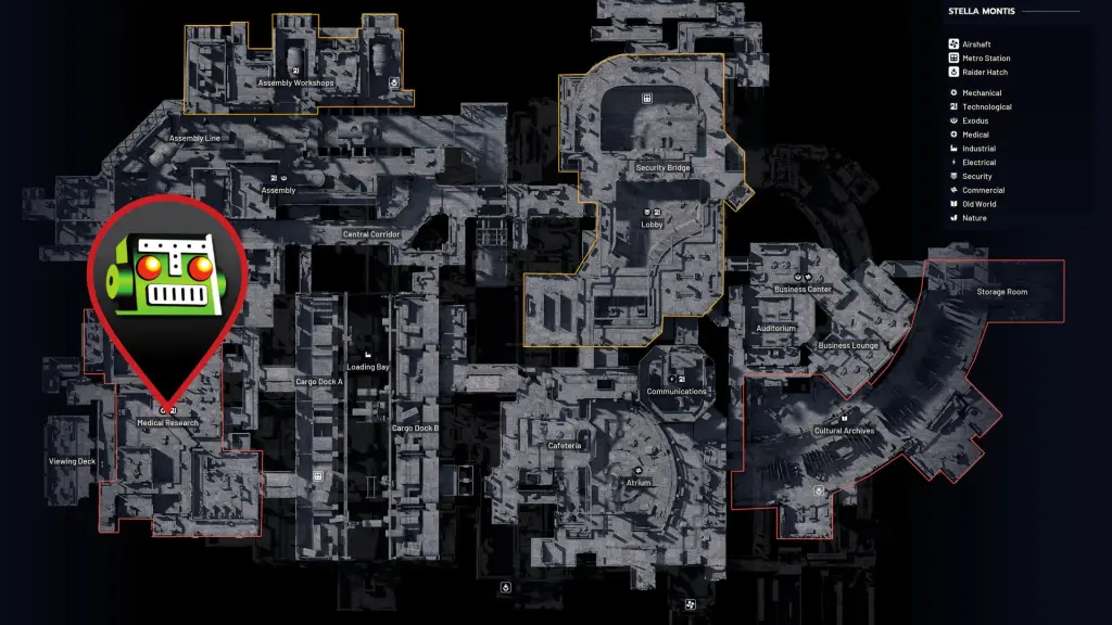 Localização da Ala de Pesquisa Médica em ARC Raiders