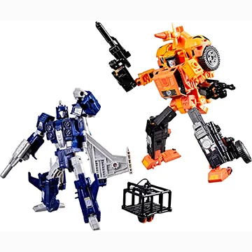 Conjunto de figuras de ação de conversão da coleção Transformers Age of The Primes Wreck 'n Doom (inclui Sandstorm e Slugslinger)