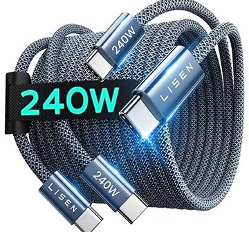 Obtenha um pacote de 2 cabos USB tipo C de 6,6 pés por US$ 5,60 (US$ 2,30 por cabo)