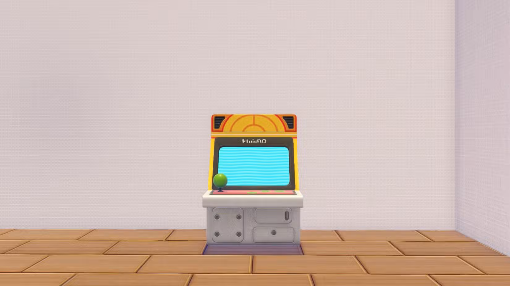 Um fliperama com estilo retrô em Pokopia.