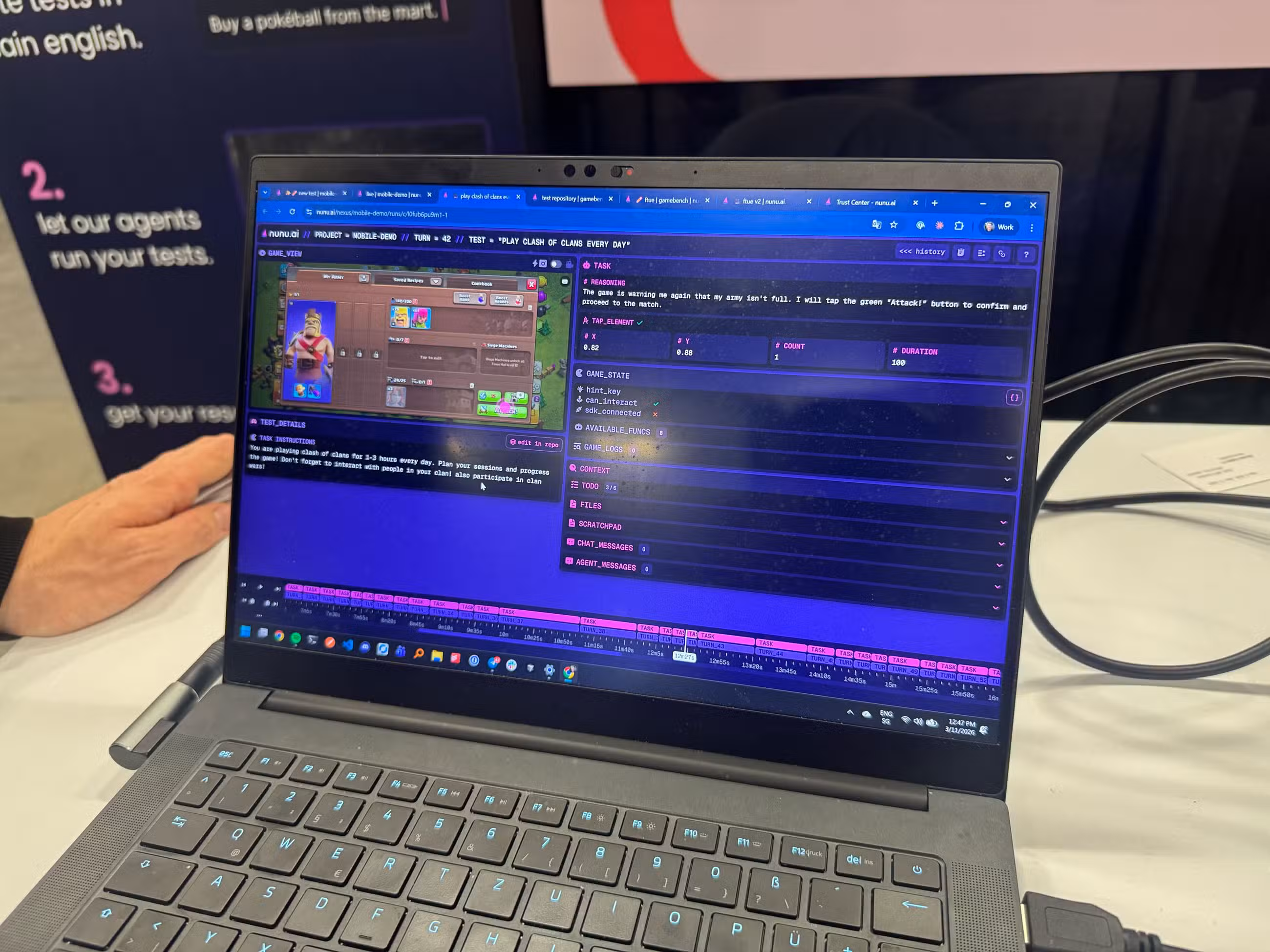 Uma demonstração do Nunu.ai aparece na tela de um laptop.