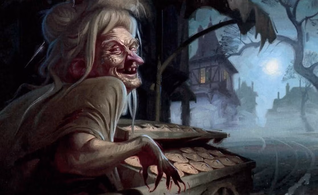 Uma das bruxas de Curse of Strahd vista em uma ilustração do livro