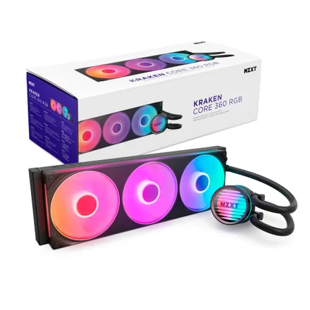 NZXT Kraken Core 360 RGB - Cooler líquido para CPU AIO