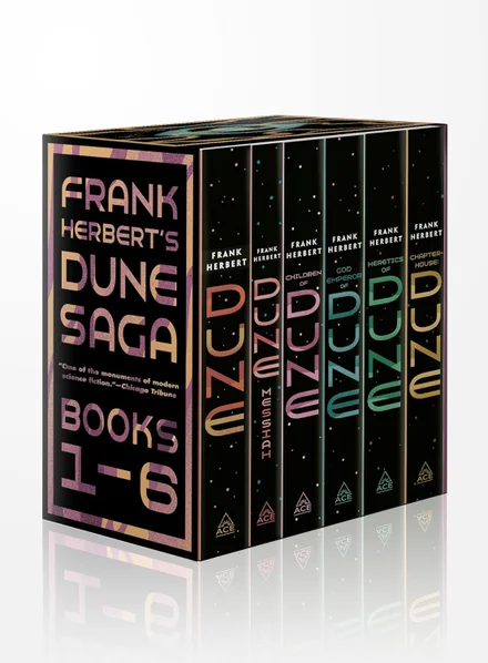 Conjunto em caixa de 6 livros da Dune Saga de Frank Herbert